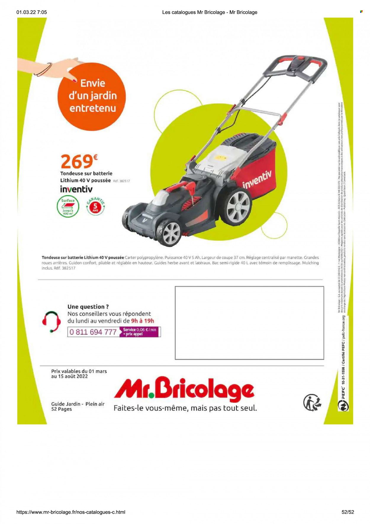 Catalogue Mr. Bricolage - 01.03.2022 - 15.08.2022. Page 52.