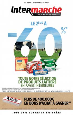 Intermarché Express - Le 2ème à -60% sur les produits laitiers
