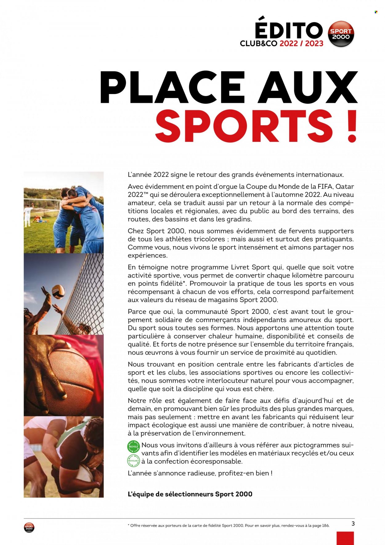 Catalogue Sport 2000. Page 3.