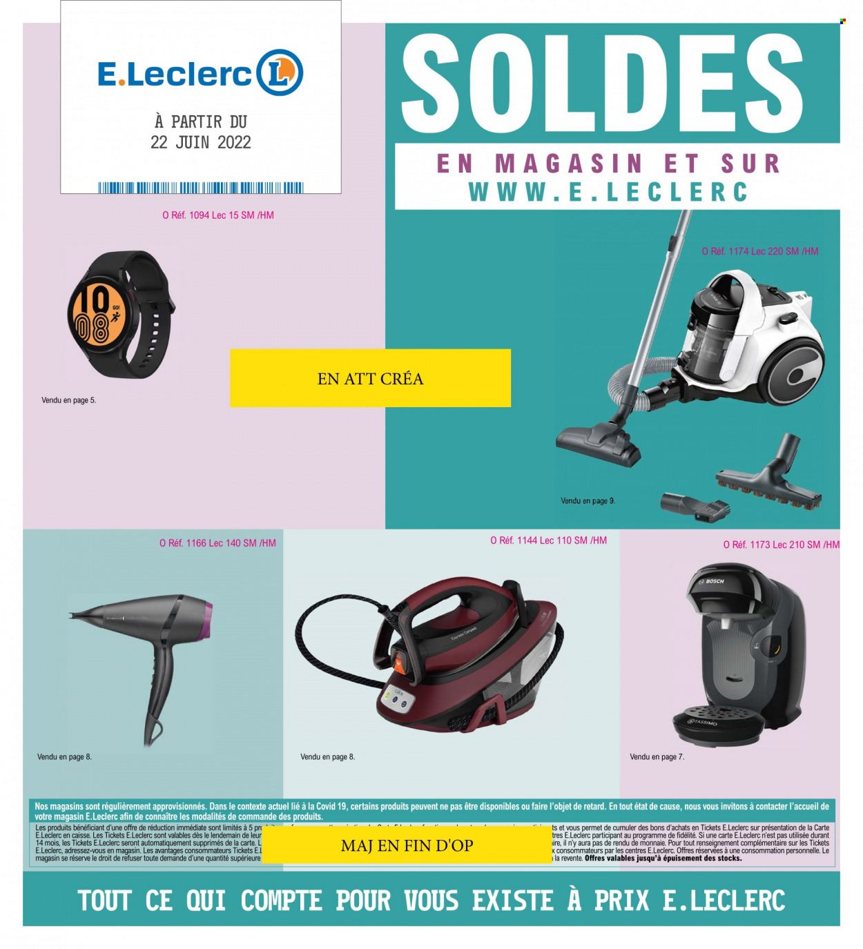 Catalogue E.Leclerc - 22/06/2022 - 19/07/2022 - Produits soldés - Bosch. Page 1.
