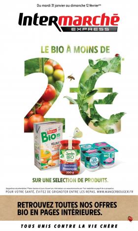 Intermarché Express - Le Bio à – de 2 € sur une sélection de produits.