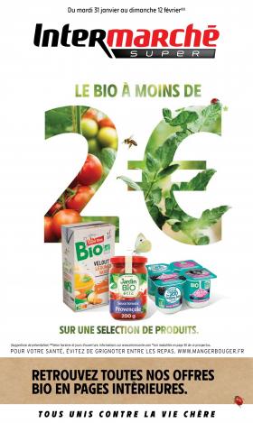 Intermarché Super - Le Bio à – de 2 € sur une sélection de produits.