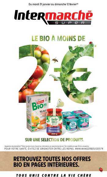 Catalogue Intermarché Super - Le Bio à – de 2 € sur une sélection de produits.