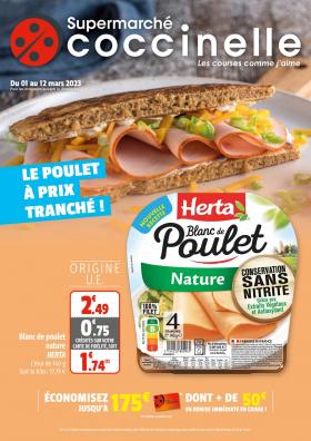 Coccinelle Supermarché - Le poulet à prix tranché !
