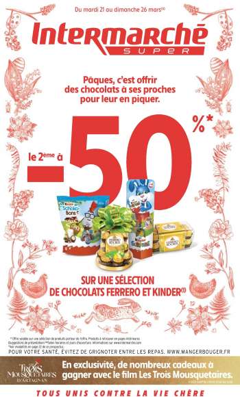 Catalogue Intermarché Super - Le deuxième à -50% sur une sélection de chocolats