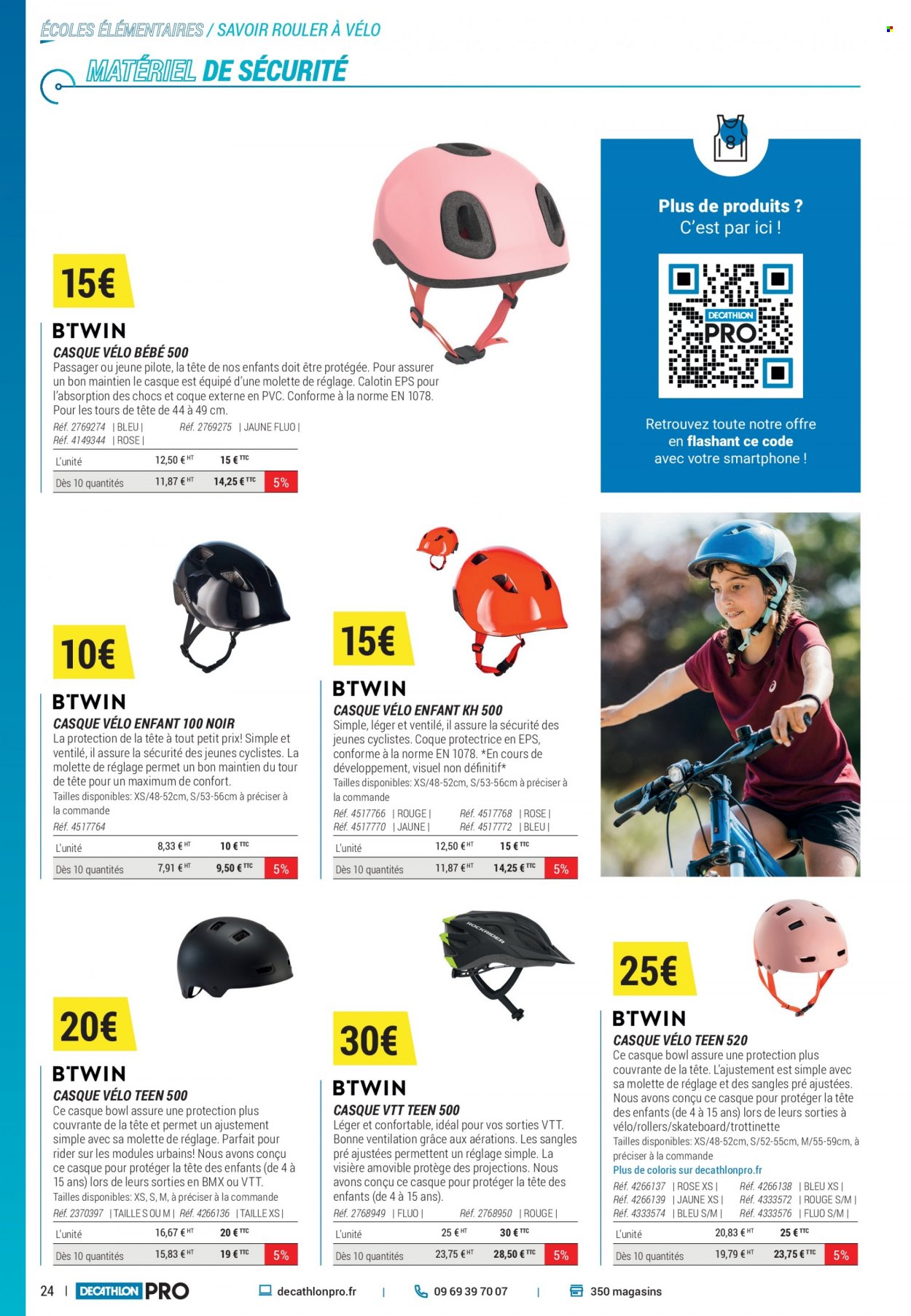 thumbnail - Catalogue Decathlon - Produits soldés - casque, VTT Rockrider, vélo. Page 24.
