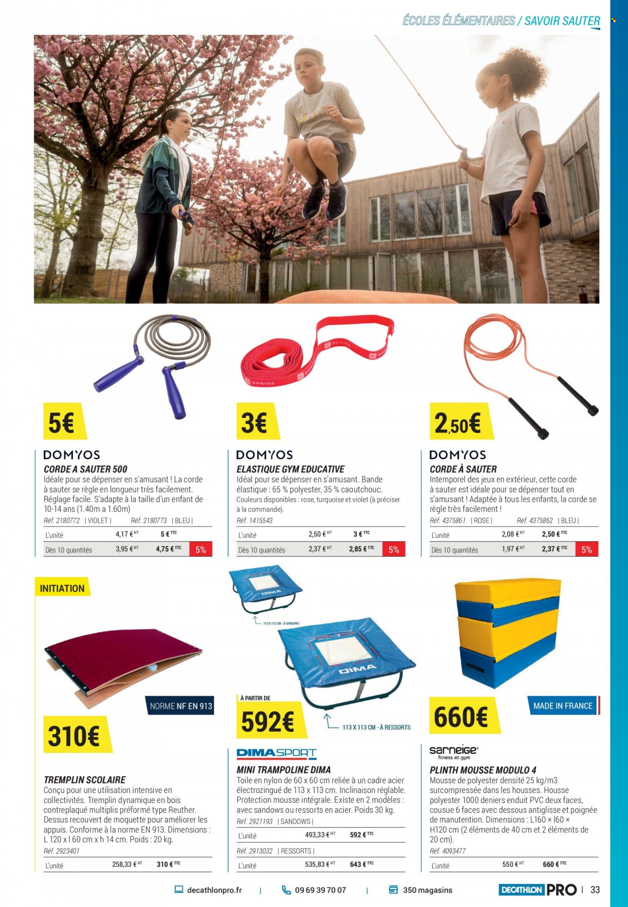 thumbnail - Catalogue Decathlon - Produits soldés - trampoline, corde à sauter. Page 33.