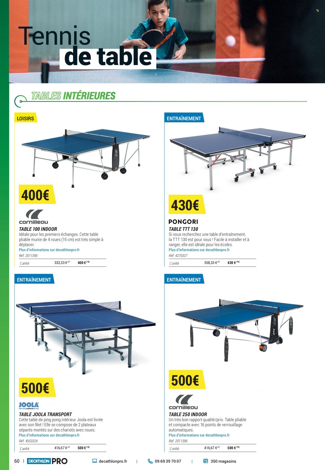 thumbnail - Catalogue Decathlon - Produits soldés - table de ping pong. Page 60.