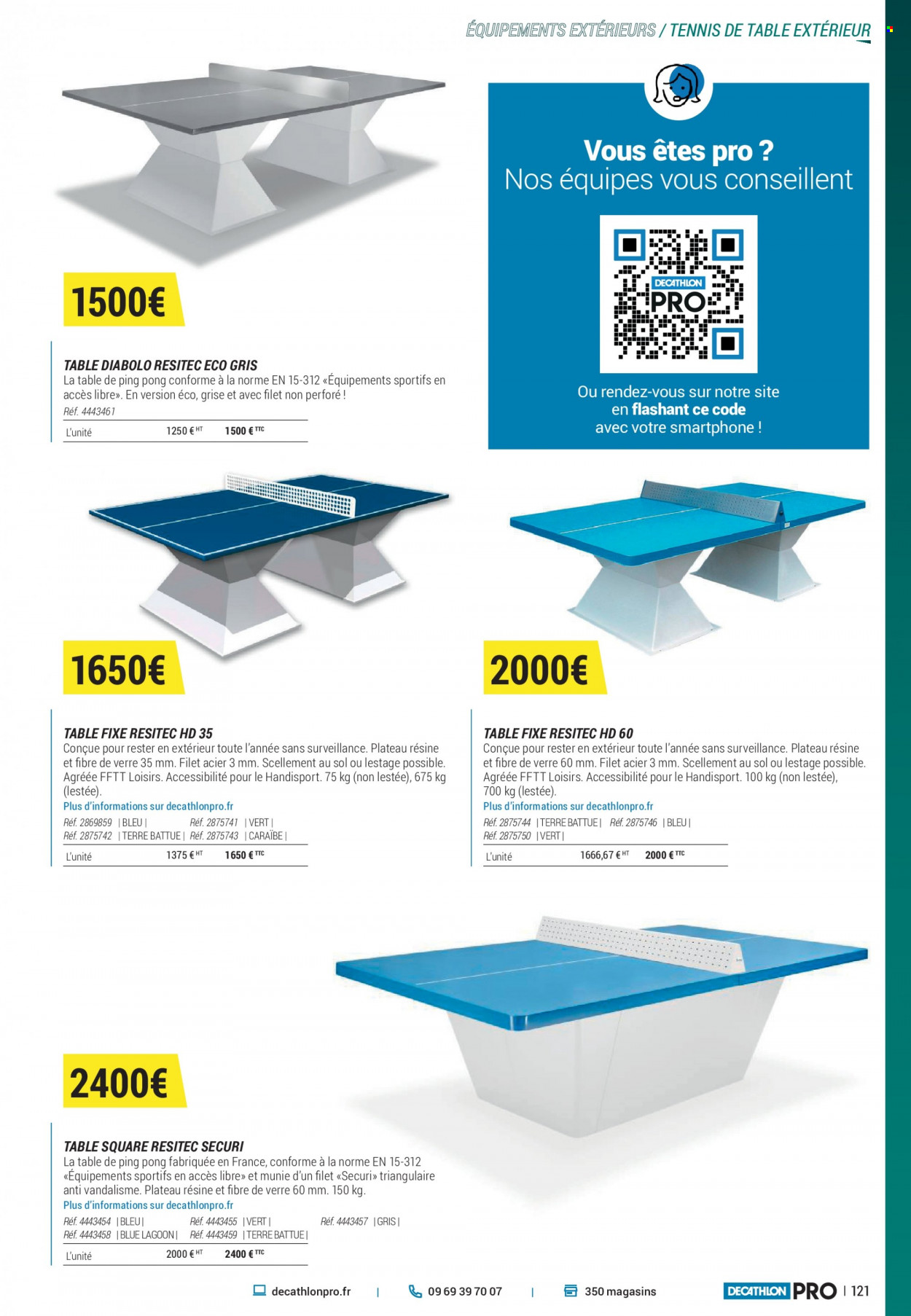 thumbnail - Catalogue Decathlon - Produits soldés - table de ping pong. Page 121.