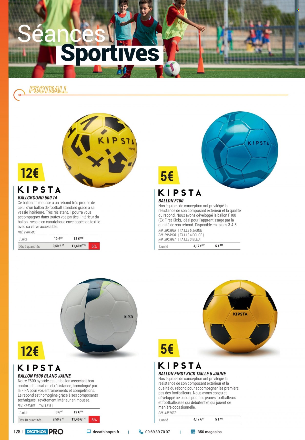 thumbnail - Catalogue Decathlon - Produits soldés - ballon de football. Page 128.
