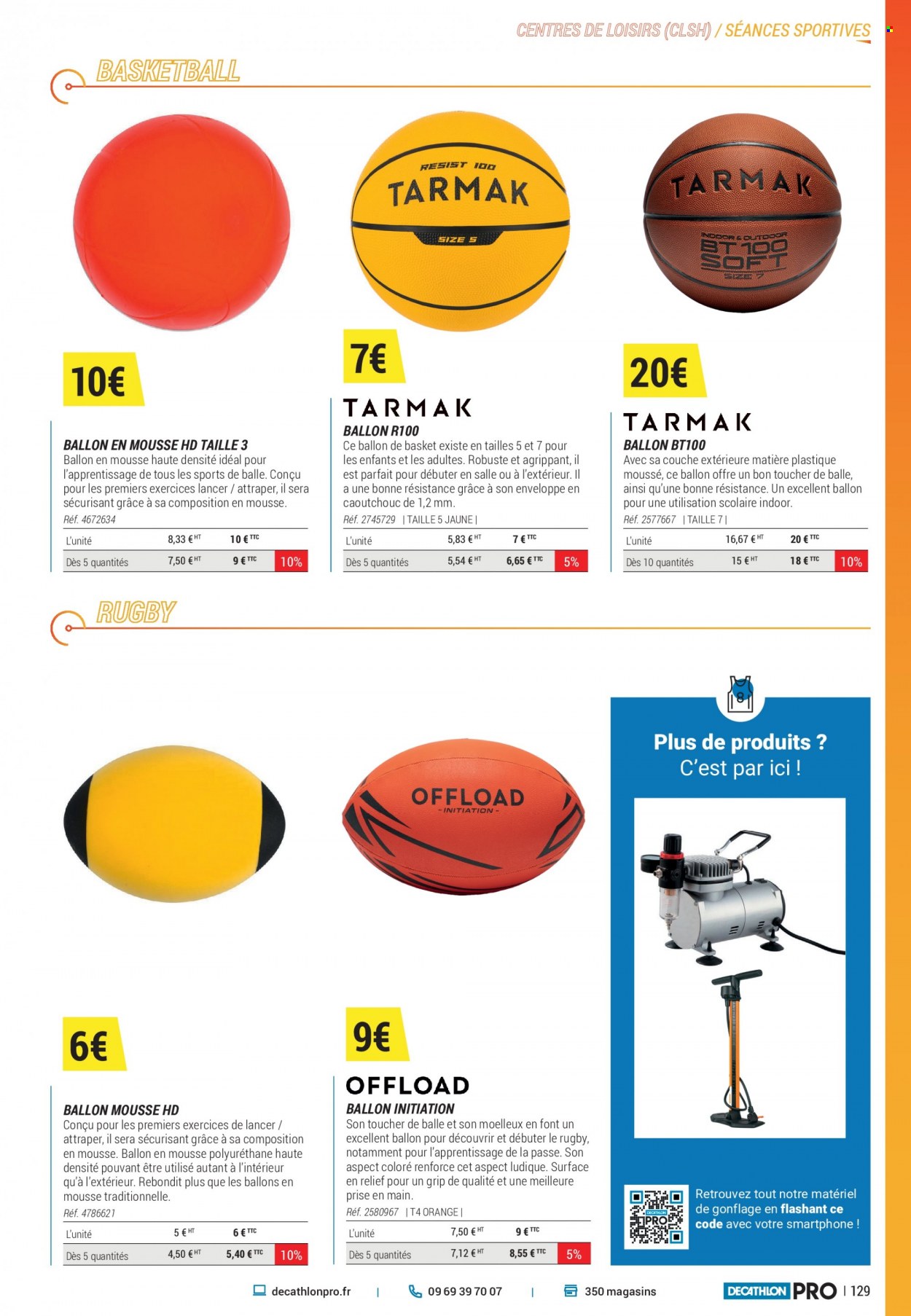 thumbnail - Catalogue Decathlon - Produits soldés - basket, ballon de basket. Page 129.