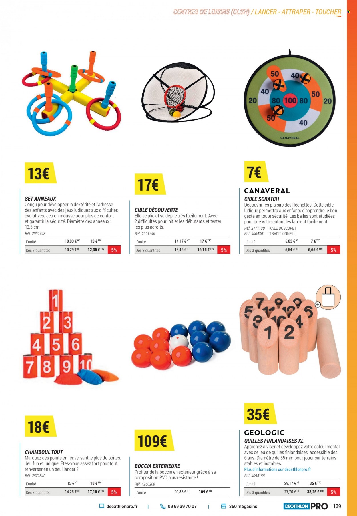 thumbnail - Catalogue Decathlon - Produits soldés - ballon, quilles finlandaises. Page 139.