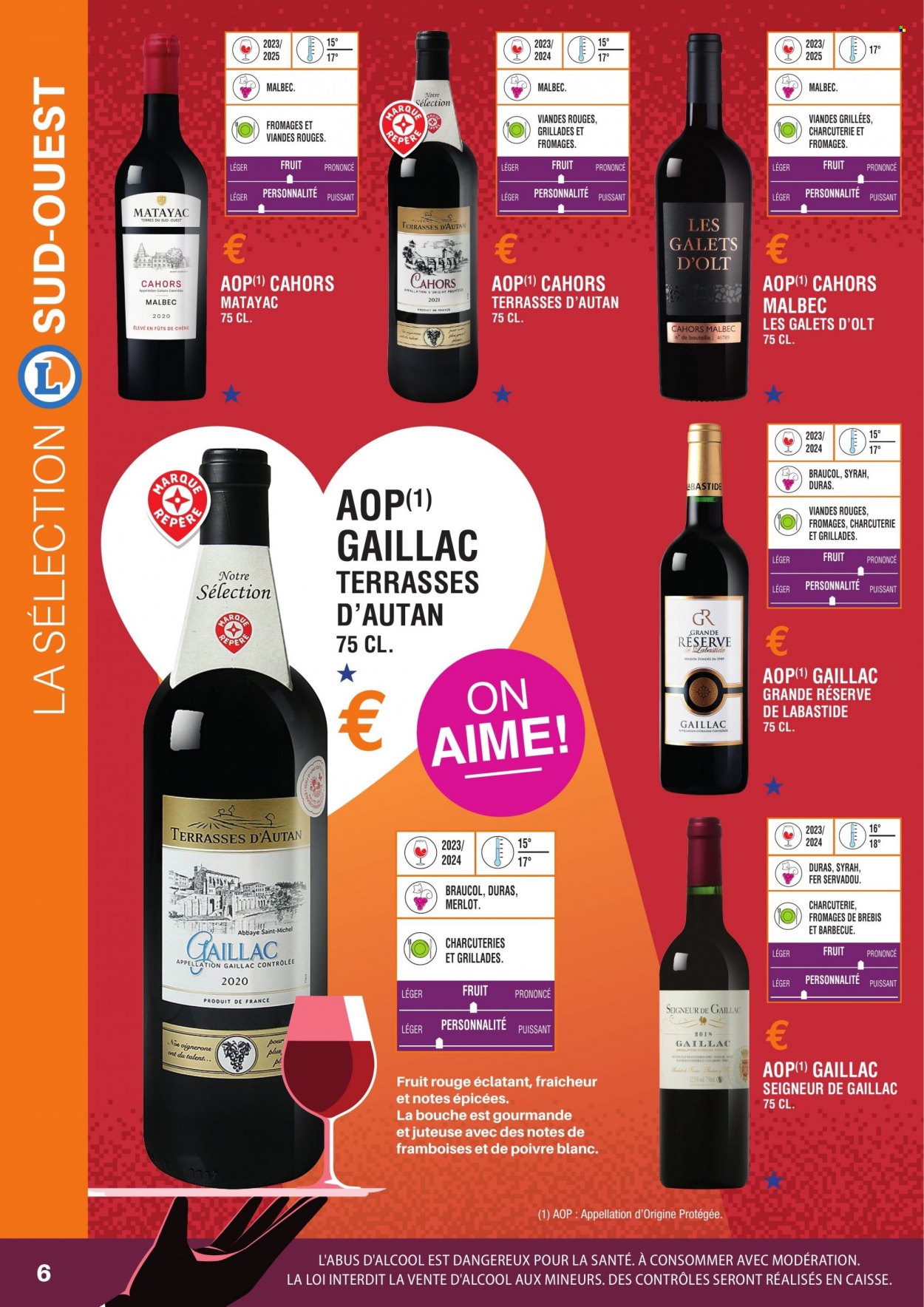 thumbnail - Catalogue E.Leclerc - Produits soldés - vin rouge, maison. Page 6.