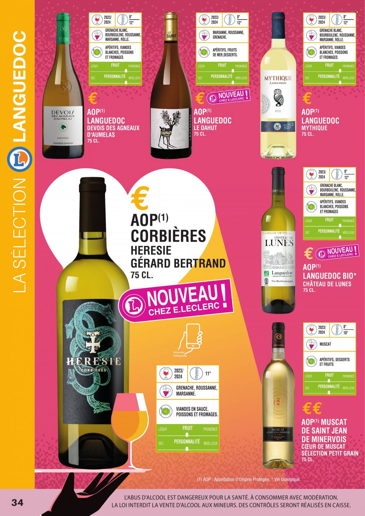 thumbnail - Catalogue E.Leclerc - Produits soldés - Corbières, vin. Page 34.