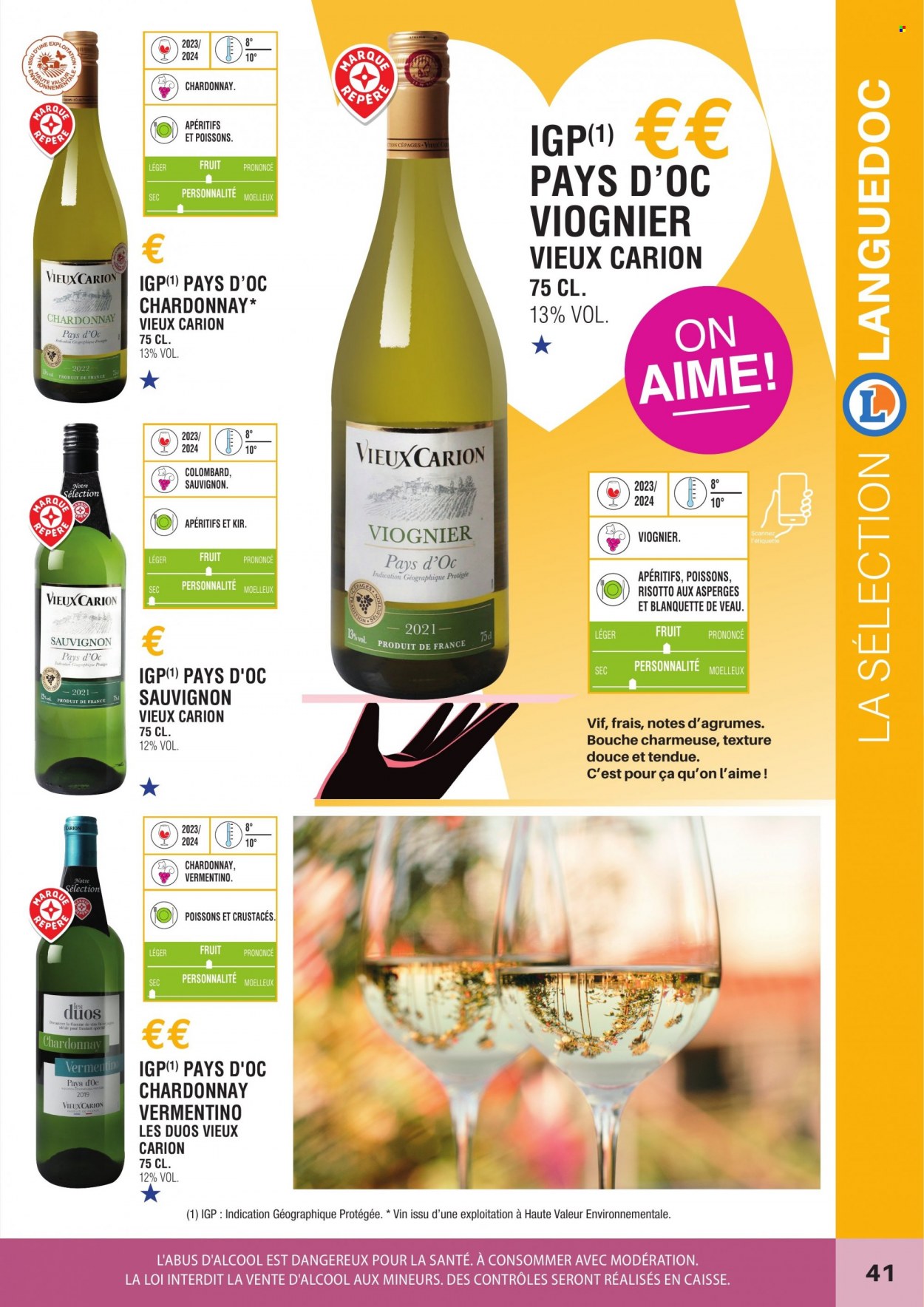 thumbnail - Catalogue E.Leclerc - Produits soldés - alcool, viande de veau, vin, Cabernet Sauvignon, apéritif. Page 41.