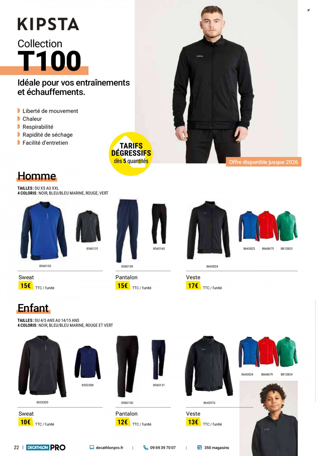 thumbnail - Catalogue Decathlon - Produits soldés - veste, pantalon, sweat-shirt. Page 22.