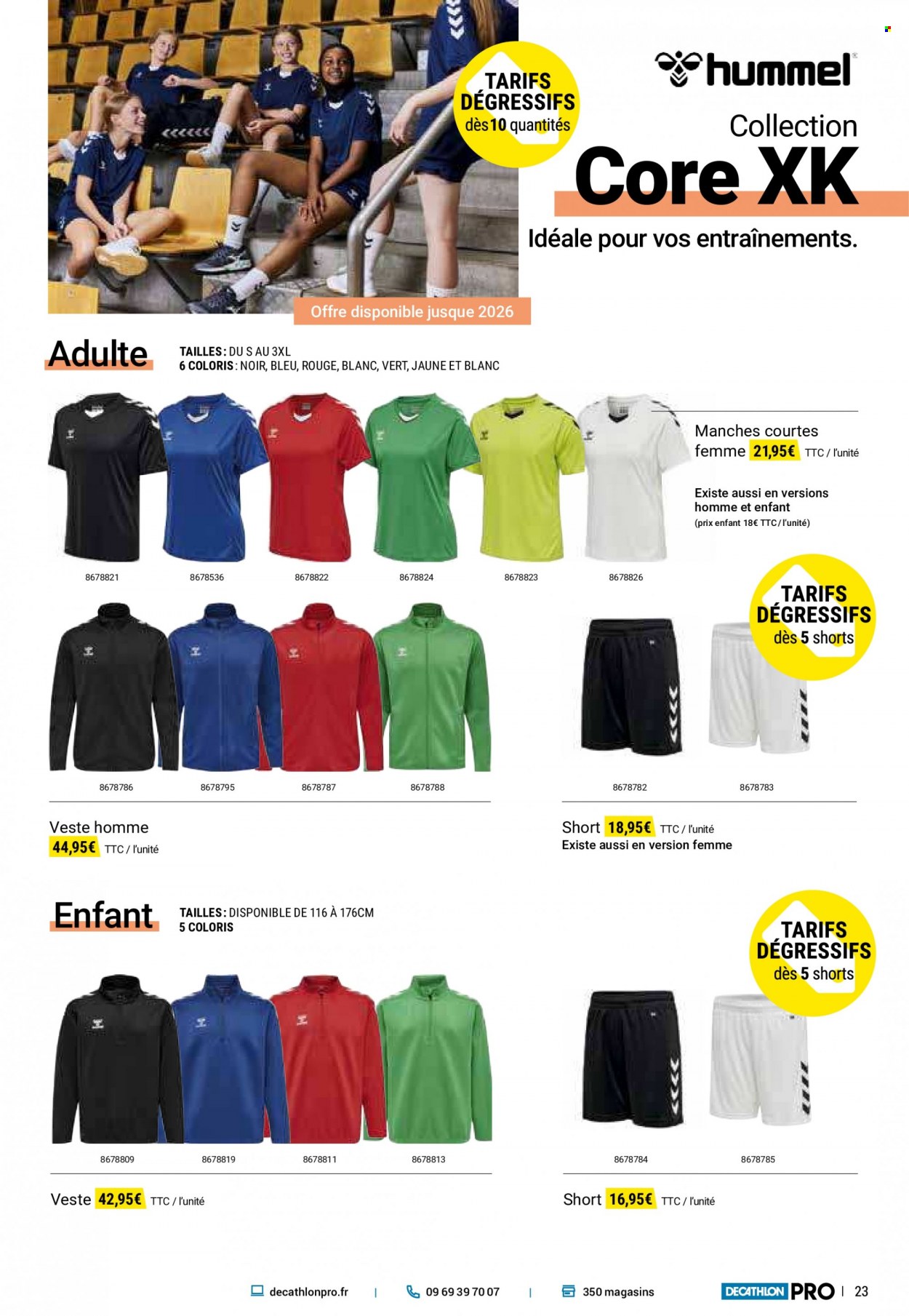 thumbnail - Catalogue Decathlon - Produits soldés - veste, shorts, pantalon, chaussettes. Page 23.