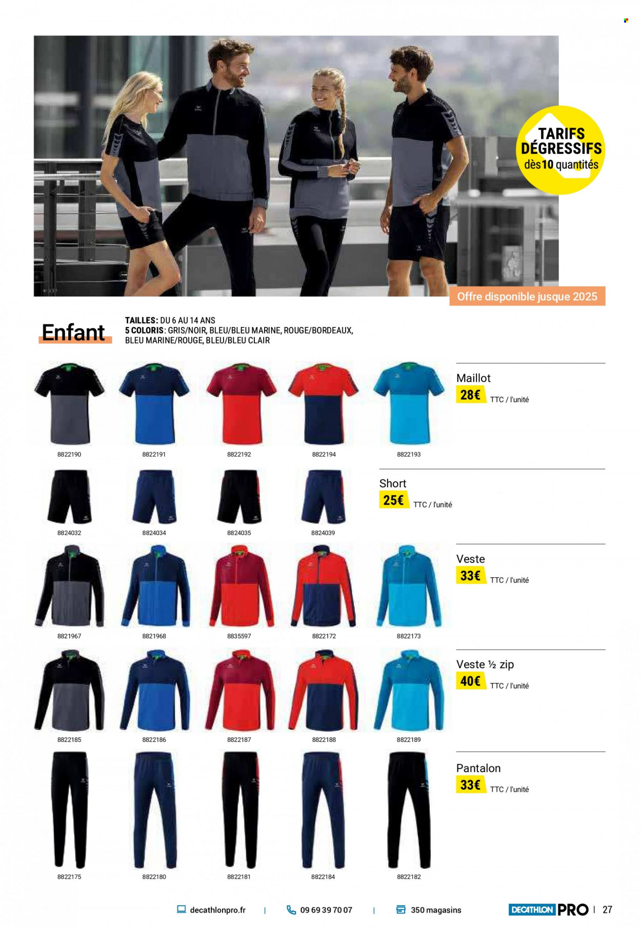 thumbnail - Catalogue Decathlon - Produits soldés - veste, shorts, pantalon, t-shirt, maillot. Page 27.