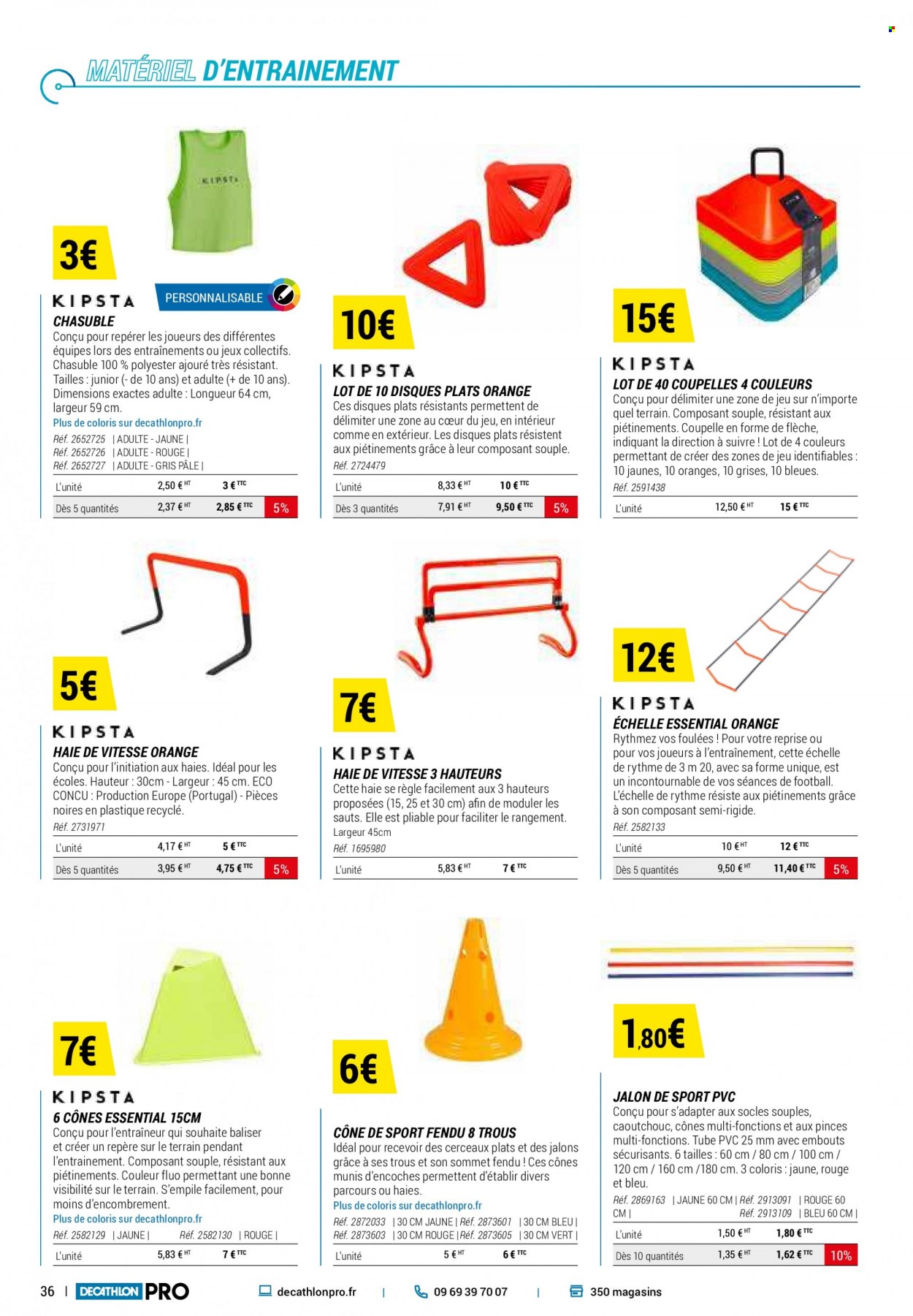 thumbnail - Catalogue Decathlon - Produits soldés - compresseur, cônes, cône. Page 36.