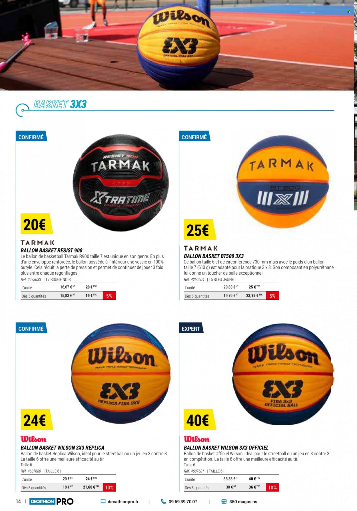 thumbnail - Catalogue Decathlon - Produits soldés - basket, Wilson, ballon de basket. Page 14.