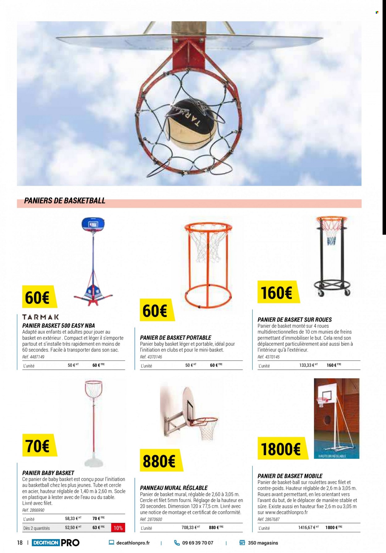 thumbnail - Catalogue Decathlon - Produits soldés - panier, panier de basket. Page 18.