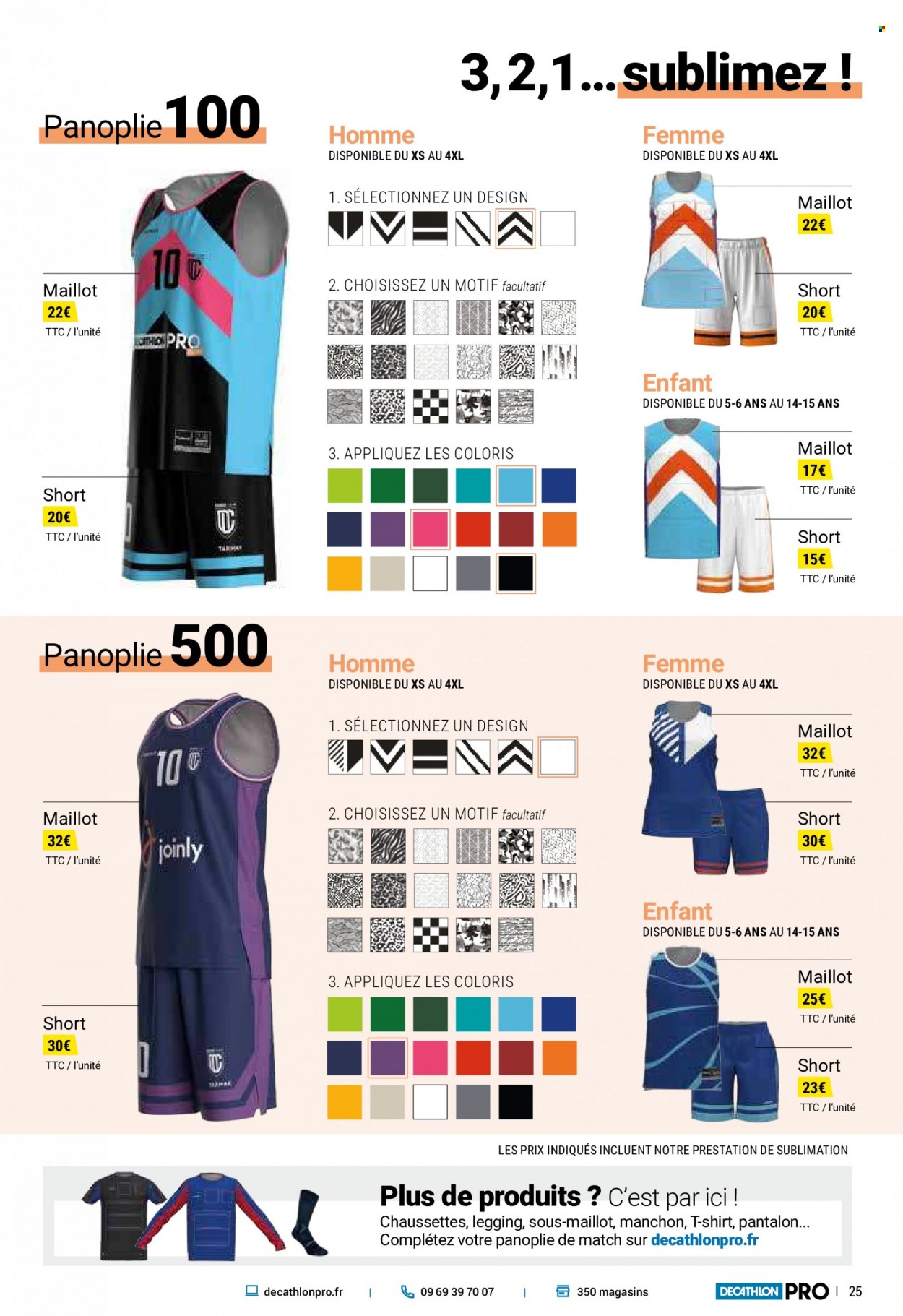 thumbnail - Catalogue Decathlon - Produits soldés - shorts, pantalon, t-shirt, maillot, chaussettes, leggings. Page 25.