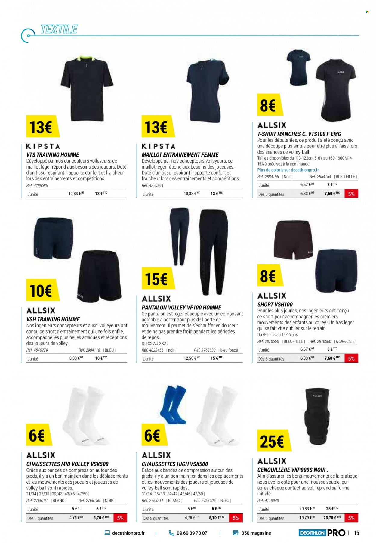 thumbnail - Catalogue Decathlon - Produits soldés - shorts, pantalon, t-shirt, maillot, chaussettes. Page 15.