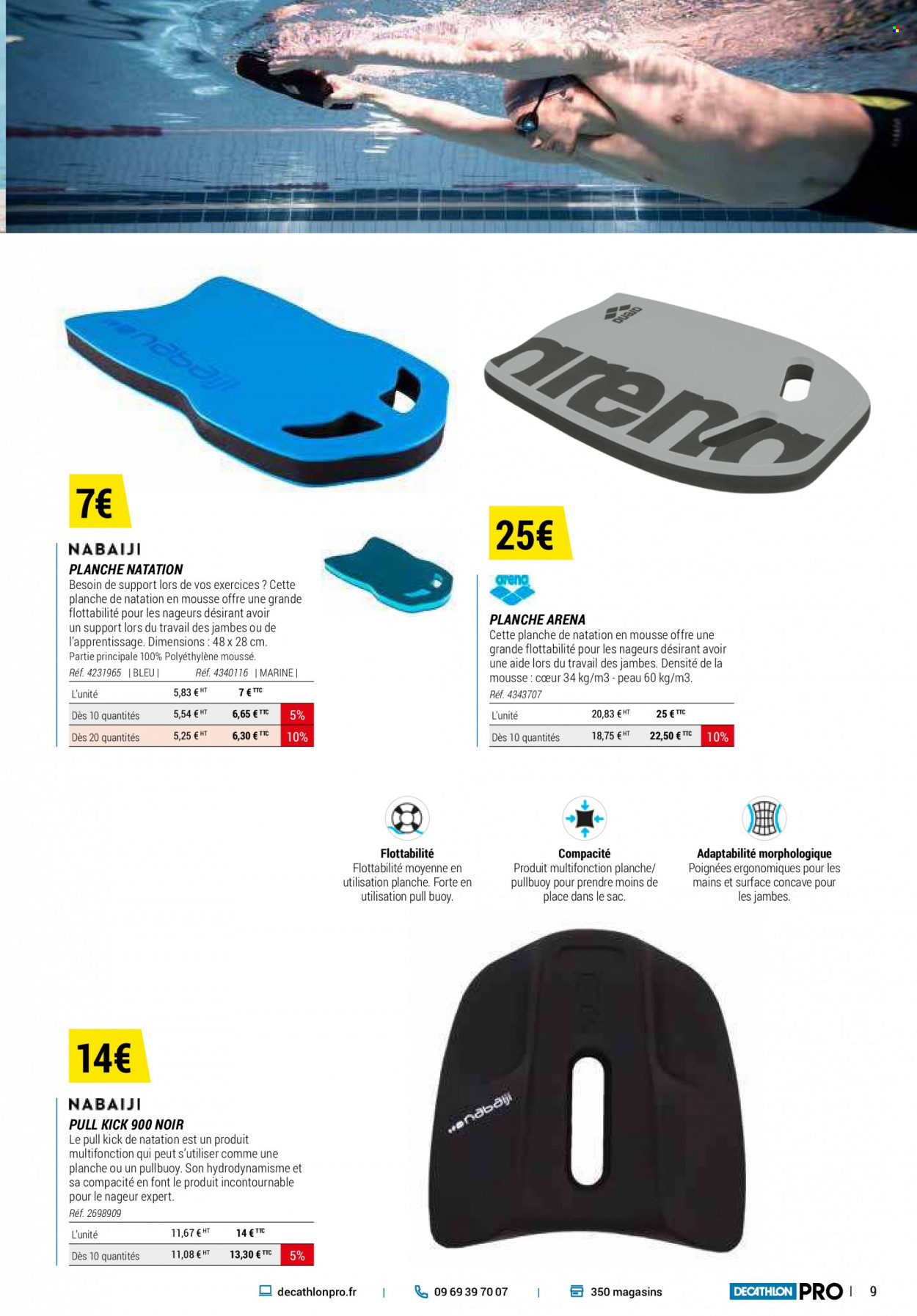 thumbnail - Catalogue Decathlon - Produits soldés - Speedo, Arena, sac à main, pullbuoy. Page 9.