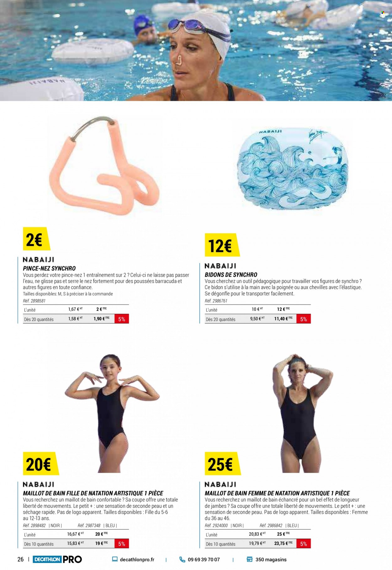 thumbnail - Catalogue Decathlon - Produits soldés - maillot de bain. Page 26.