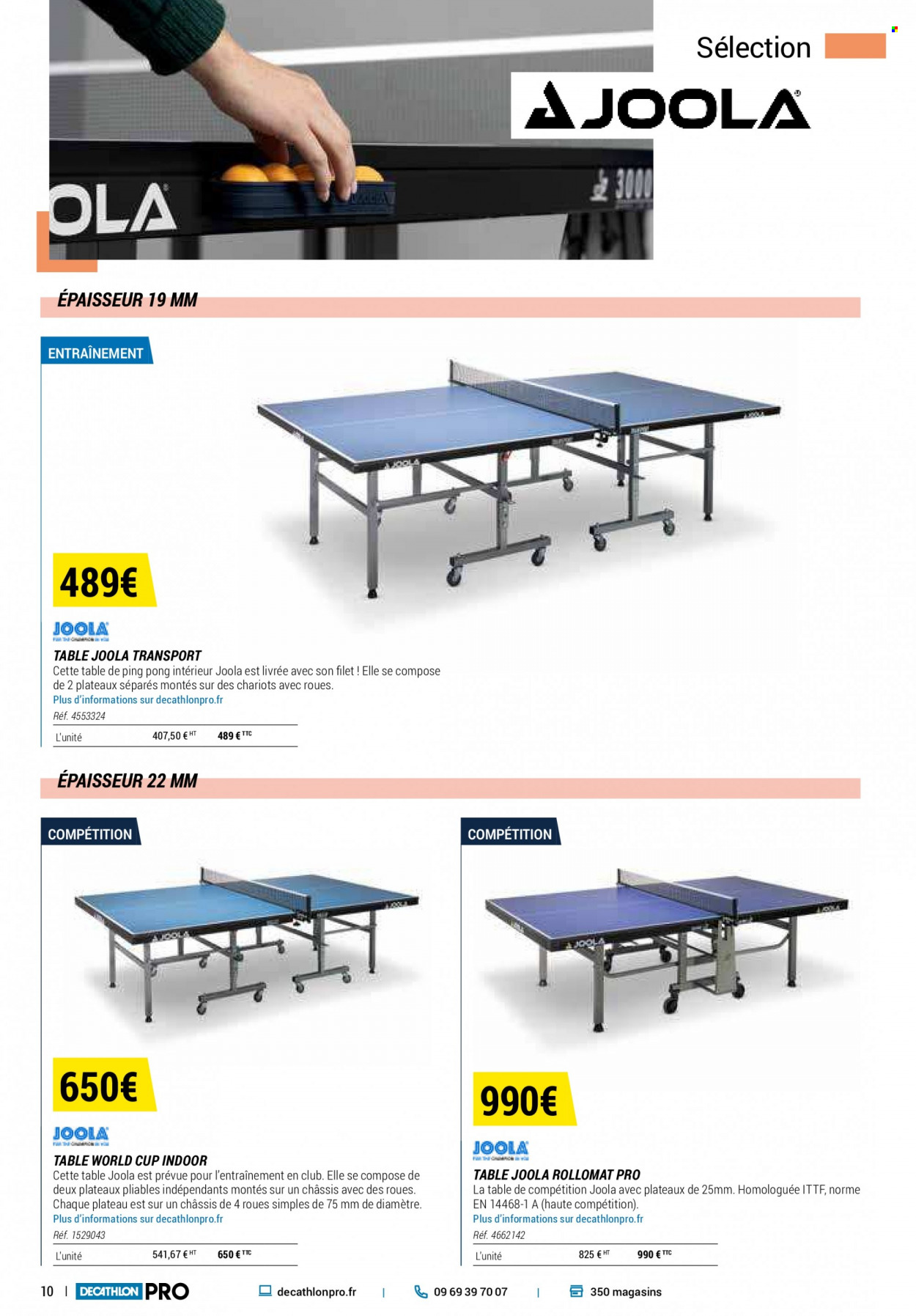 thumbnail - Catalogue Decathlon - Produits soldés - table de ping pong. Page 10.