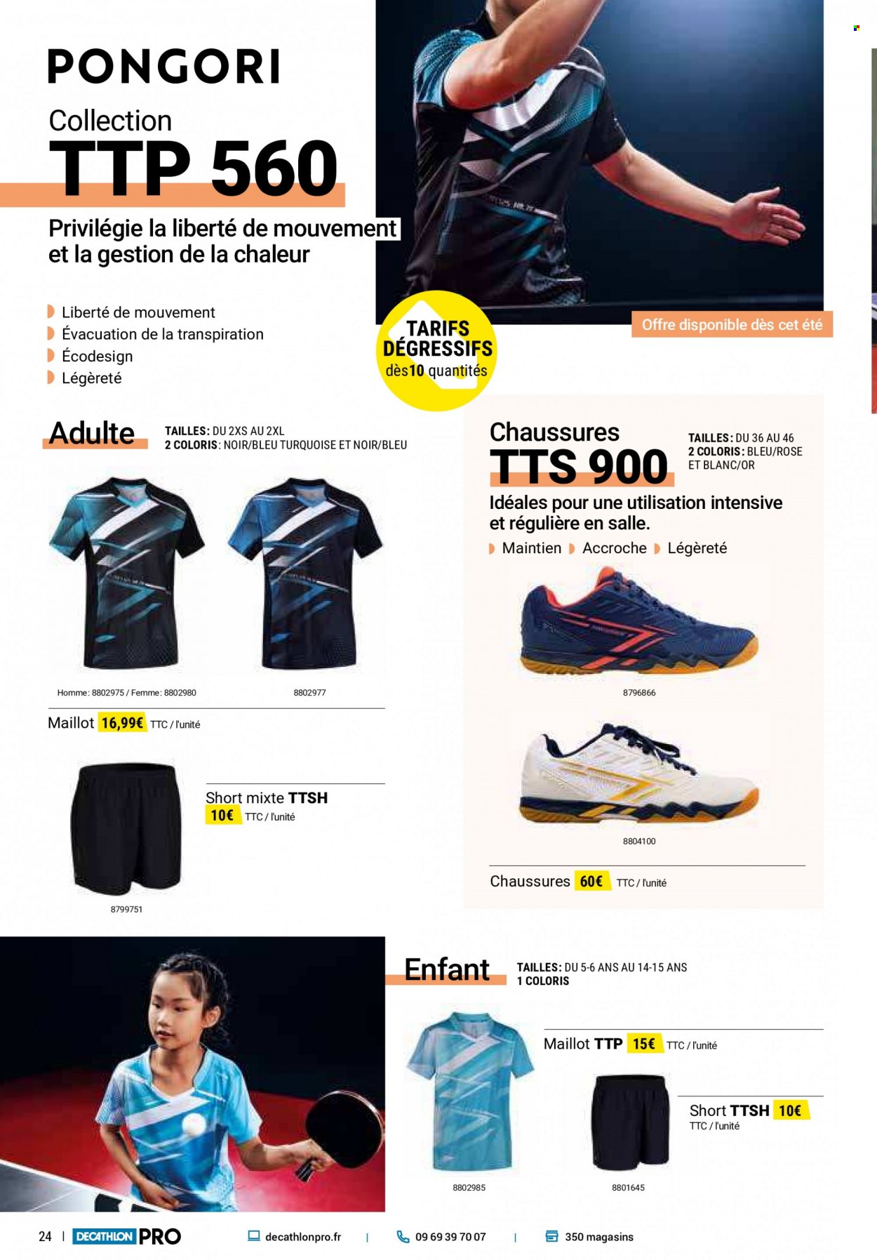 thumbnail - Catalogue Decathlon - Produits soldés - shorts, maillot, chaussettes. Page 24.