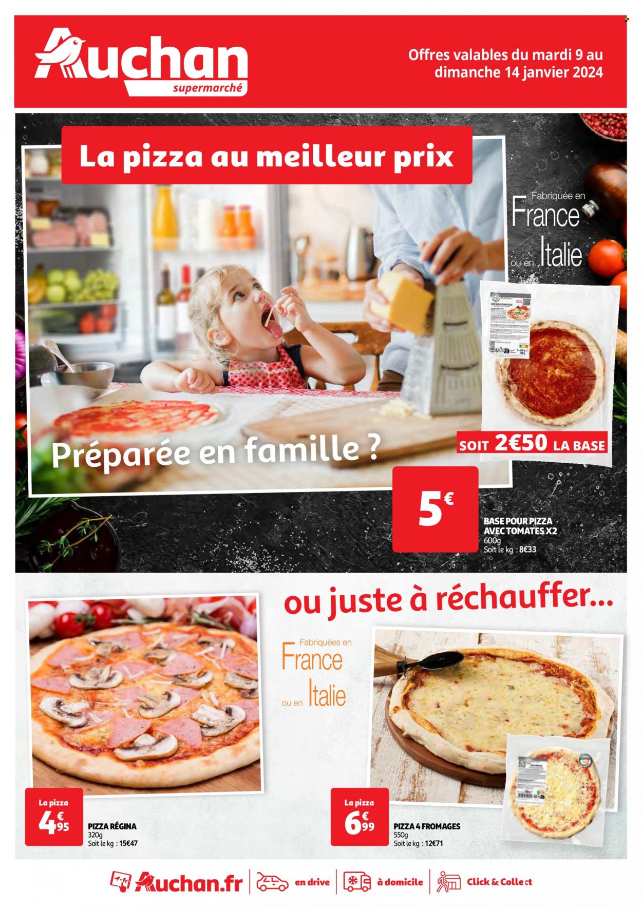 thumbnail - Catalogue Auchan - 04/01/2024 - 14/12/2024 - Produits soldés - fromage, La pizza. Page 1.
