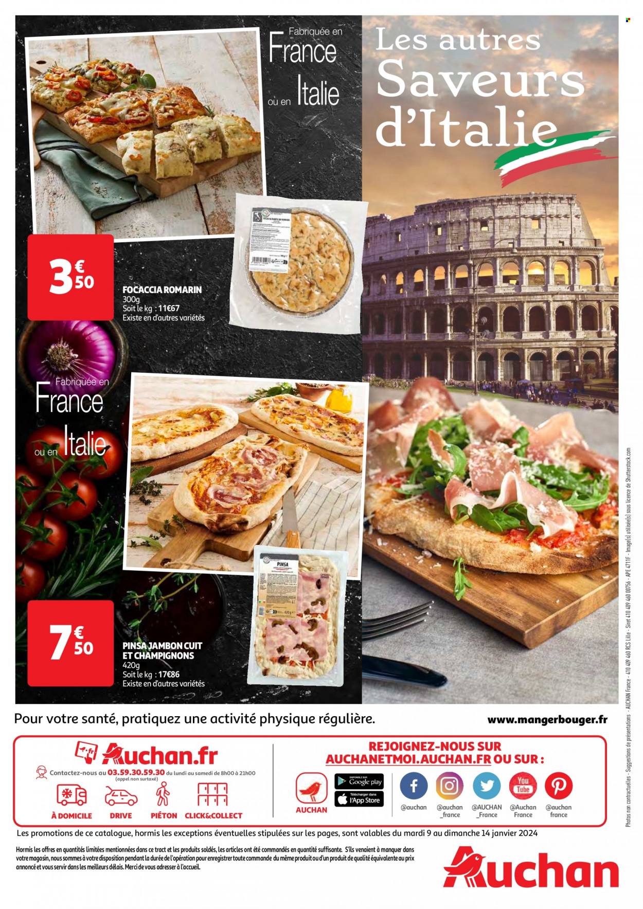 thumbnail - Catalogue Auchan - 04/01/2024 - 14/12/2024 - Produits soldés - focaccia, jambon, romarin. Page 2.