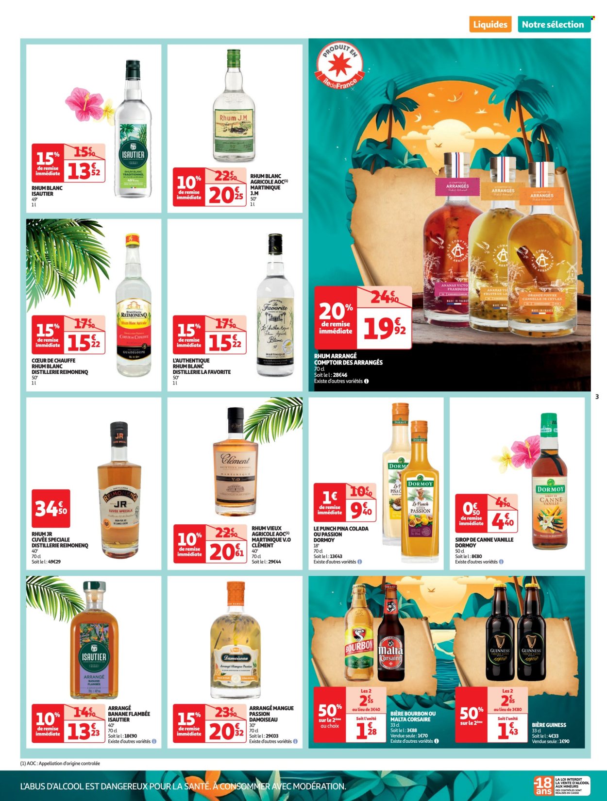thumbnail - Catalogue Auchan - 23/01/2024 - 29/12/2024 - Produits soldés - bière, cannelle, sirop, rhum, rhum blanc, Isautier, punch. Page 3.