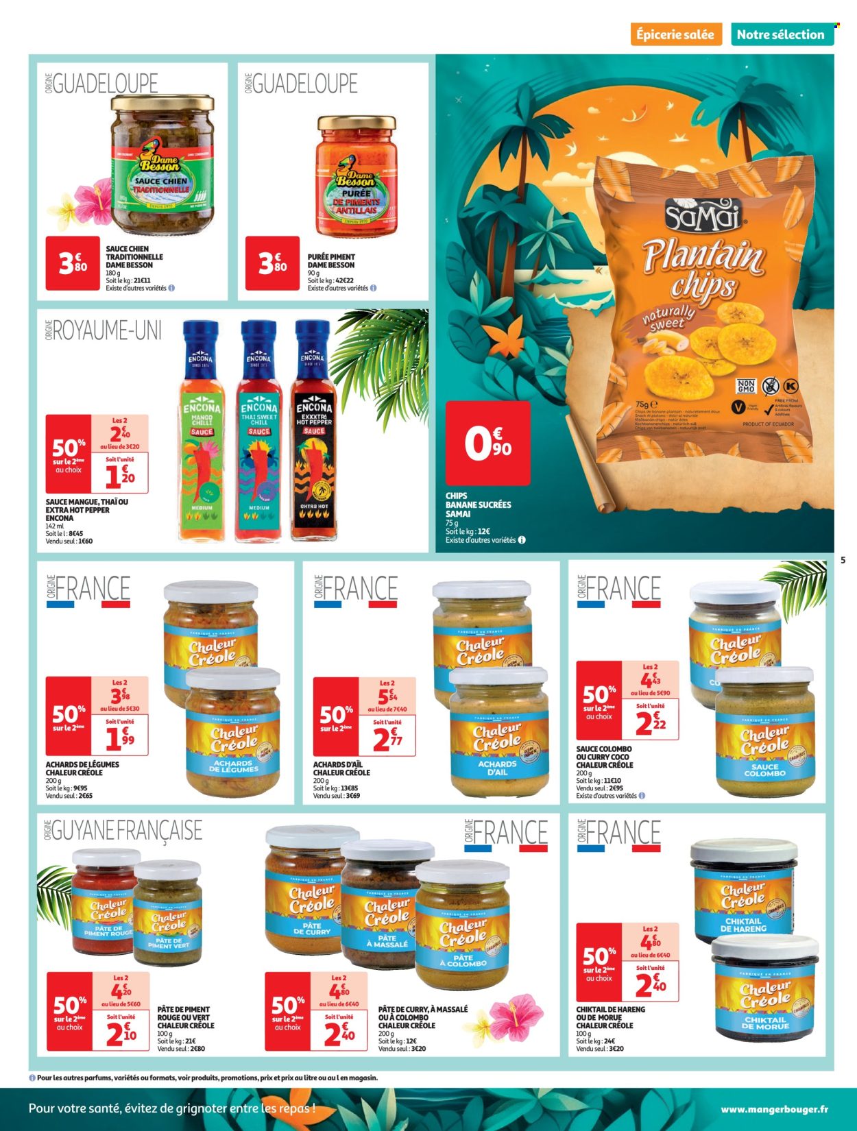 thumbnail - Catalogue Auchan - 23/01/2024 - 29/12/2024 - Produits soldés - bananes, mangue, hareng, morue, purée, chips. Page 5.