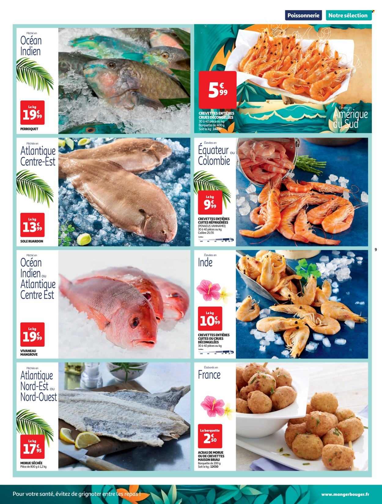 thumbnail - Catalogue Auchan - 23/01/2024 - 29/12/2024 - Produits soldés - crevettes, morue, plat cuisiné, maison, fleur. Page 9.