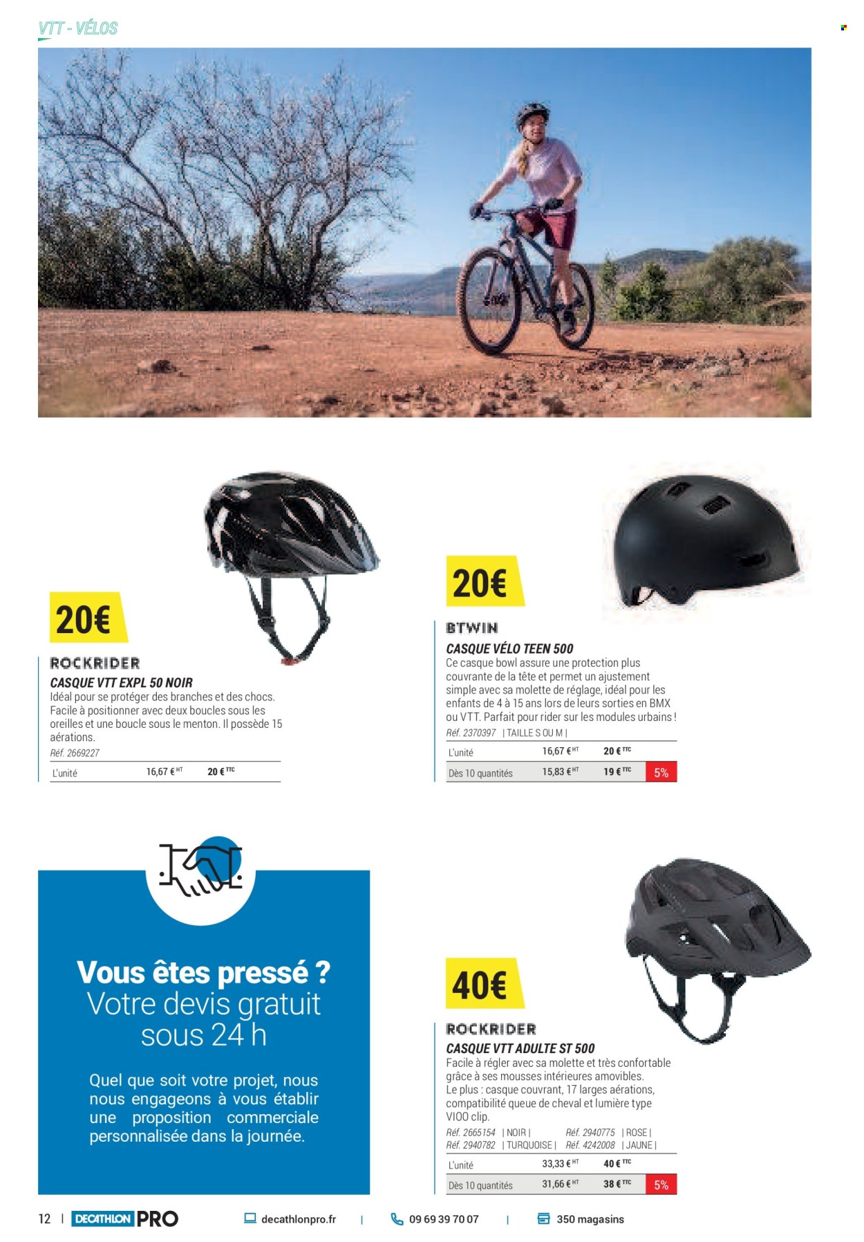 thumbnail - Catalogue Decathlon - Produits soldés - casque, VTT Rockrider, vélo, roue. Page 12.