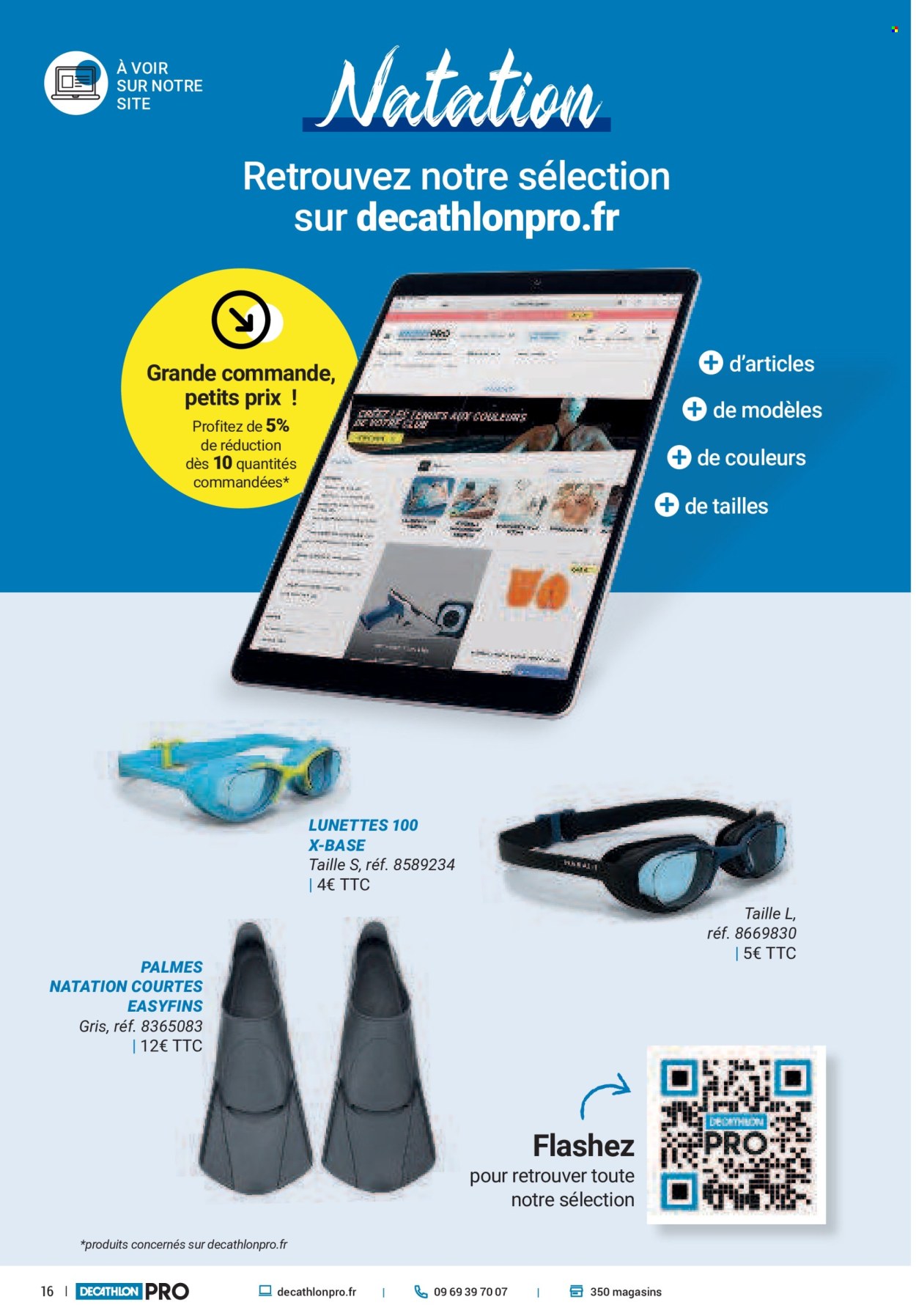 thumbnail - Catalogue Decathlon - Produits soldés - lunettes, ballon. Page 16.