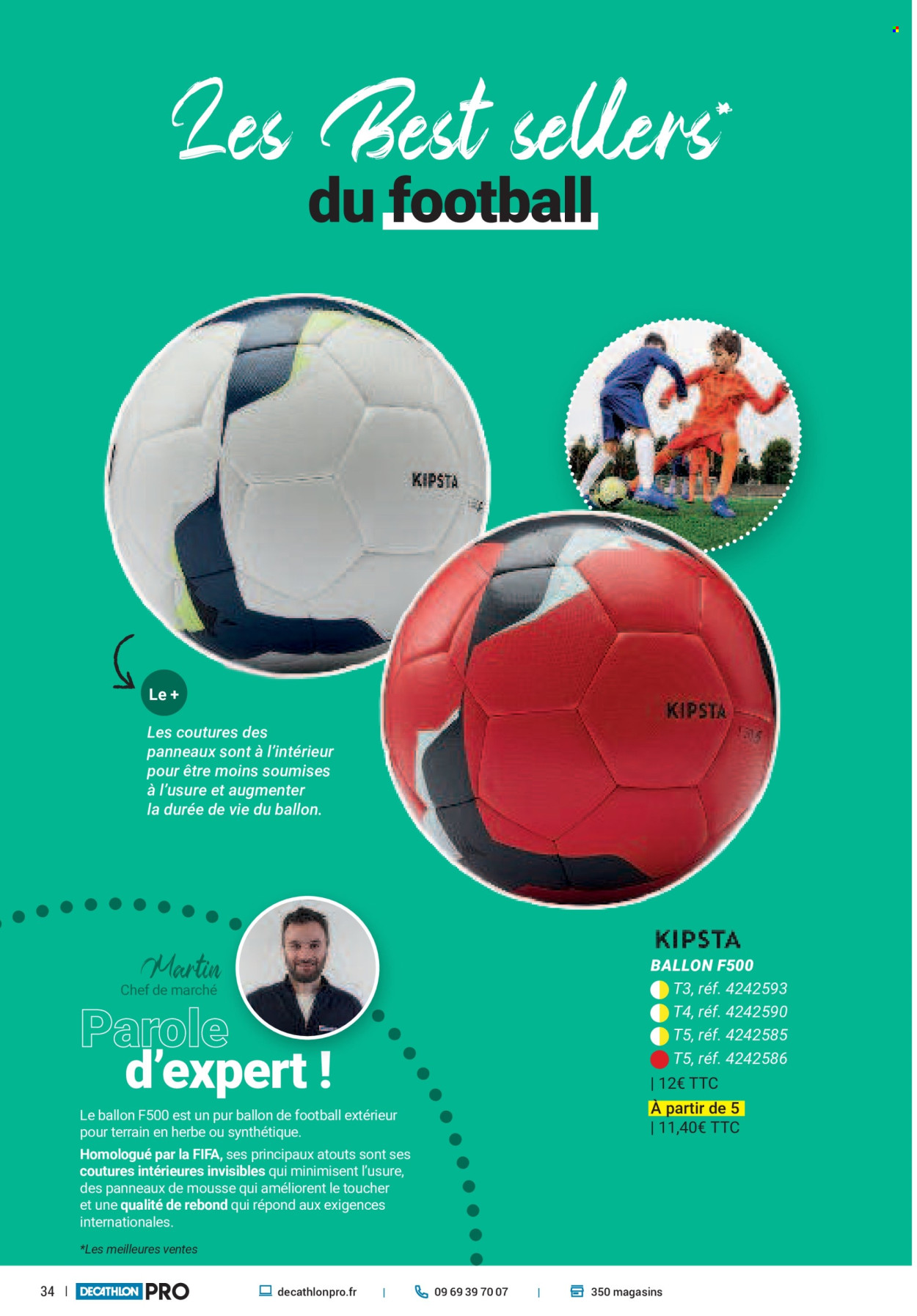 thumbnail - Catalogue Decathlon - Produits soldés - ballon de football. Page 34.
