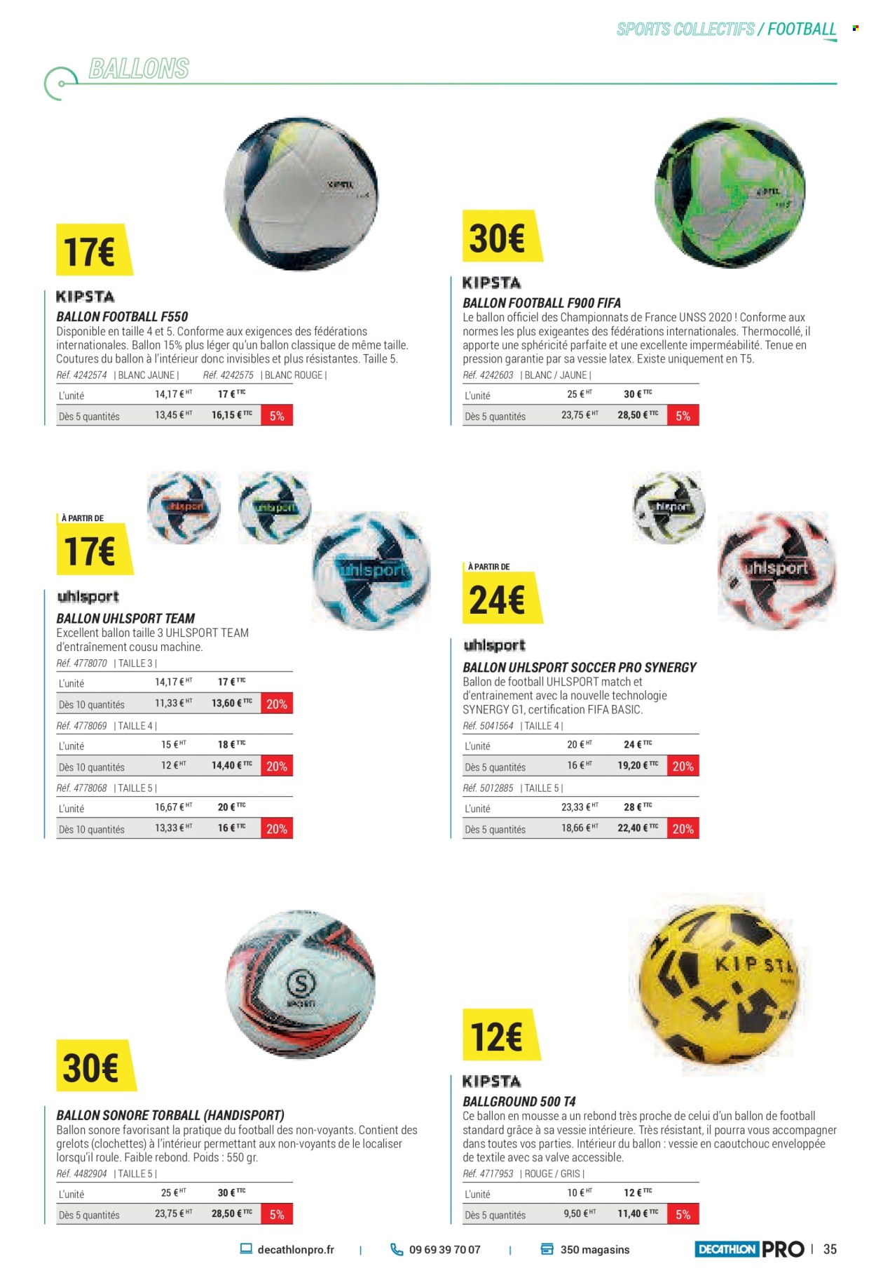 thumbnail - Catalogue Decathlon - Produits soldés - ballon de football. Page 35.