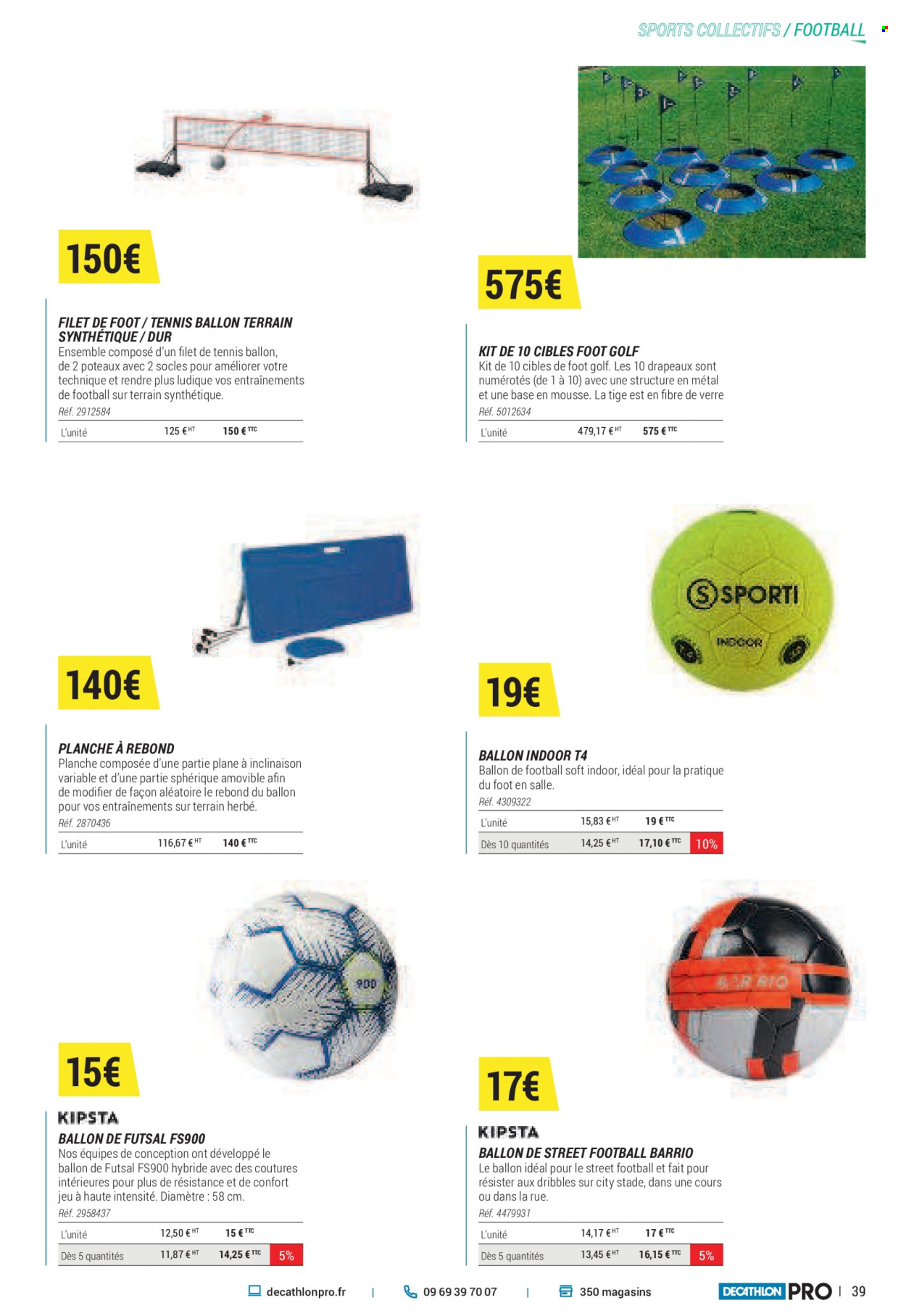 thumbnail - Catalogue Decathlon - Produits soldés - ballon de football. Page 39.