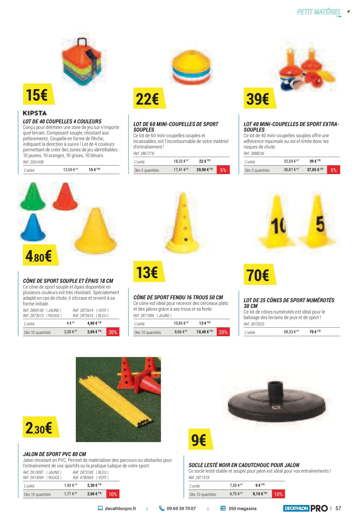 thumbnail - Catalogue Decathlon - Produits soldés - coffret, cônes, cône. Page 57.