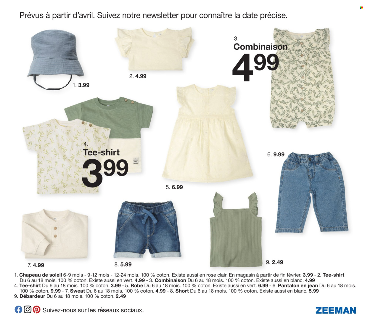thumbnail - Catalogue Zeeman - 01/02/2024 - 31/07/2024 - Produits soldés - shorts, pantalon, jeans, robe, débardeur, t-shirt, sweat-shirt. Page 21.