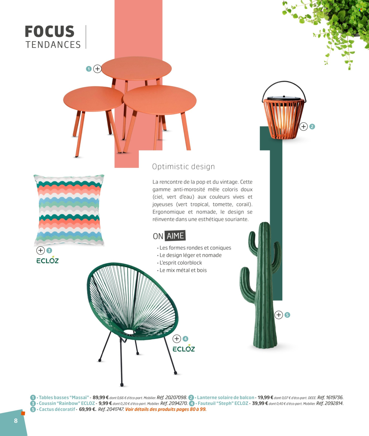 thumbnail - Catalogue Jardiland - 02/03/2024 - 23/06/2024 - Produits soldés - coussin, table, fauteuil, cactus, lanterne. Page 8.
