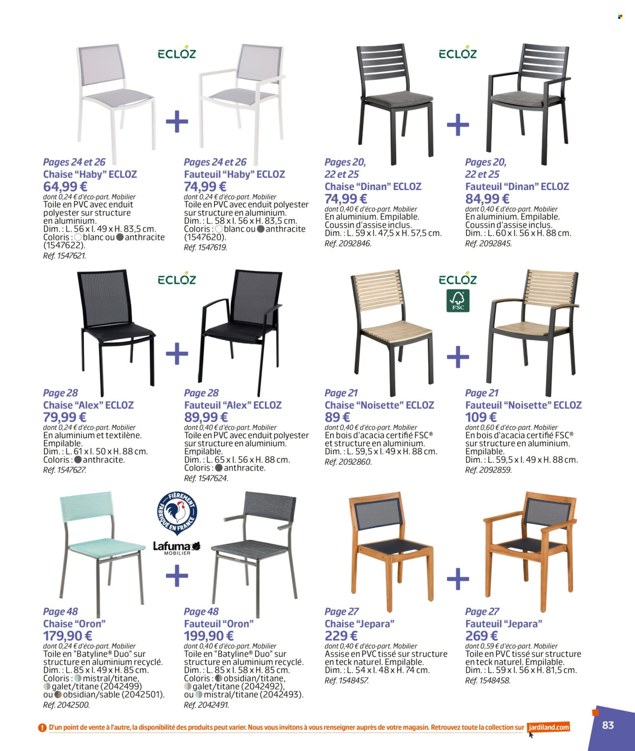 thumbnail - Catalogue Jardiland - 02/03/2024 - 23/06/2024 - Produits soldés - fauteuil, chaise. Page 83.