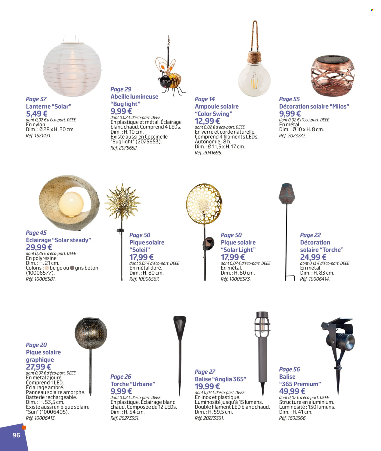thumbnail - Catalogue Jardiland - 02/03/2024 - 23/06/2024 - Produits soldés - lanterne, ampoule solaire. Page 96.