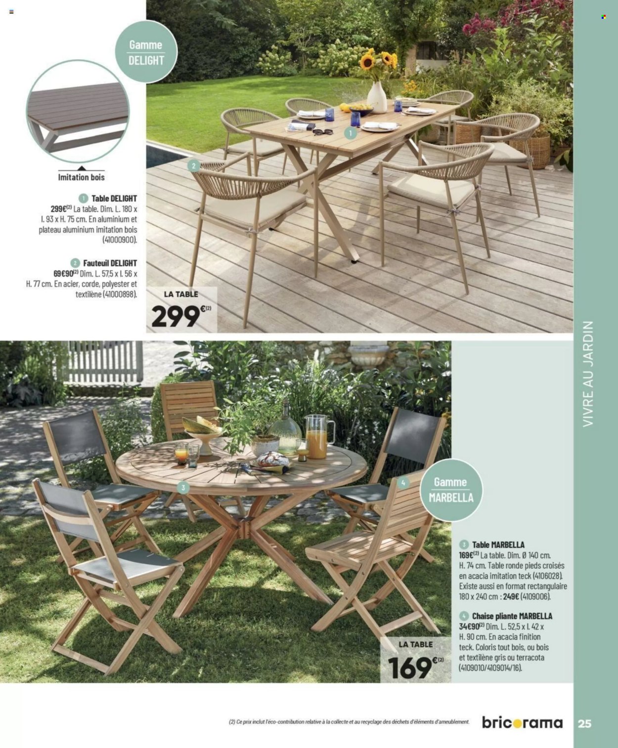 thumbnail - Catalogue Bricorama - 27/02/2024 - 28/04/2024 - Produits soldés - table, chaise, table ronde, chaise pliante, fauteuil. Page 22.