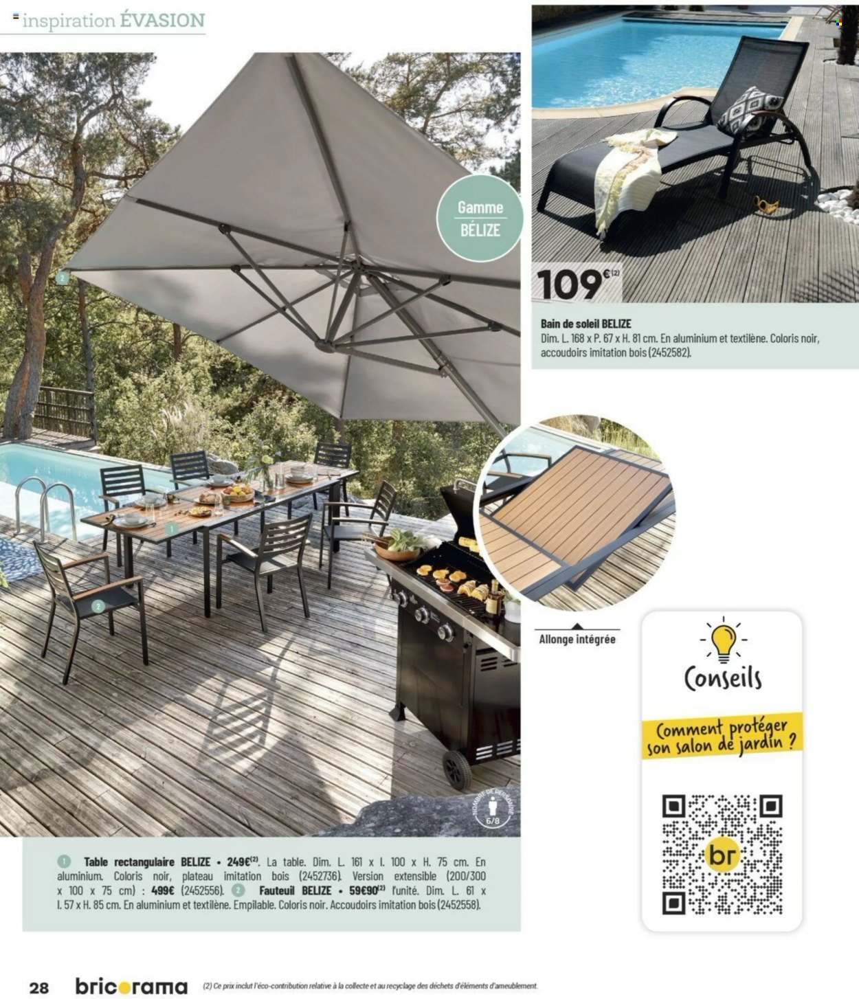 thumbnail - Catalogue Bricorama - 27/02/2024 - 28/04/2024 - Produits soldés - table, fauteuil, salon de jardin, bain de soleil. Page 25.