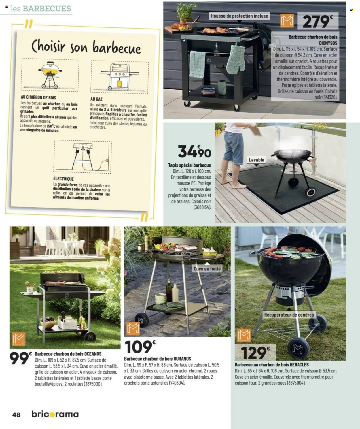 thumbnail - Catalogue Bricorama - 27/02/2024 - 28/04/2024 - Produits soldés - couvercle, tapis, barbecue, charbon de bois. Page 45.