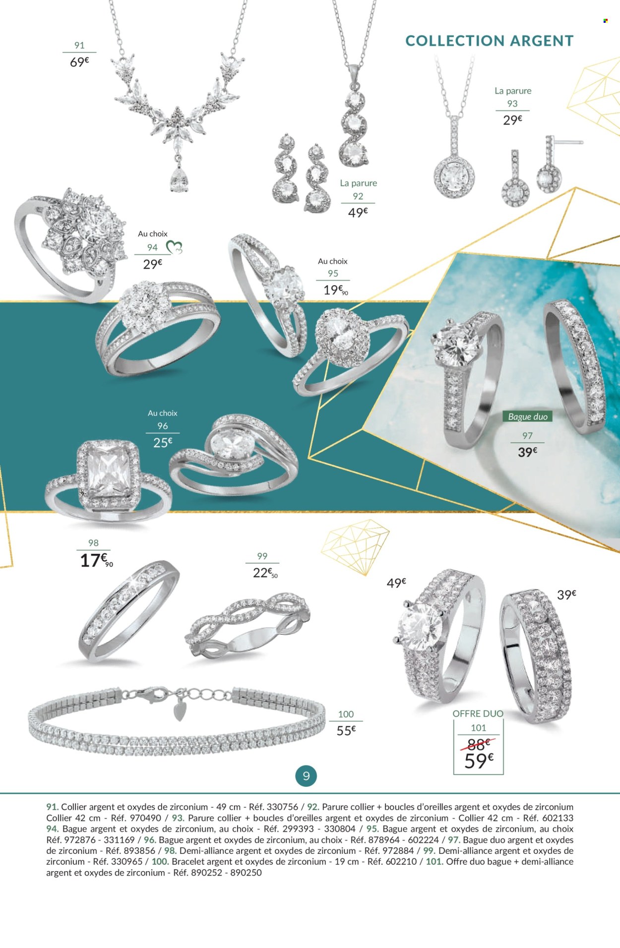 thumbnail - Catalogue Auchan - 02/03/2024 - 31/12/2024 - Produits soldés - bague, boucles d'oreilles, bracelet, collier. Page 9.